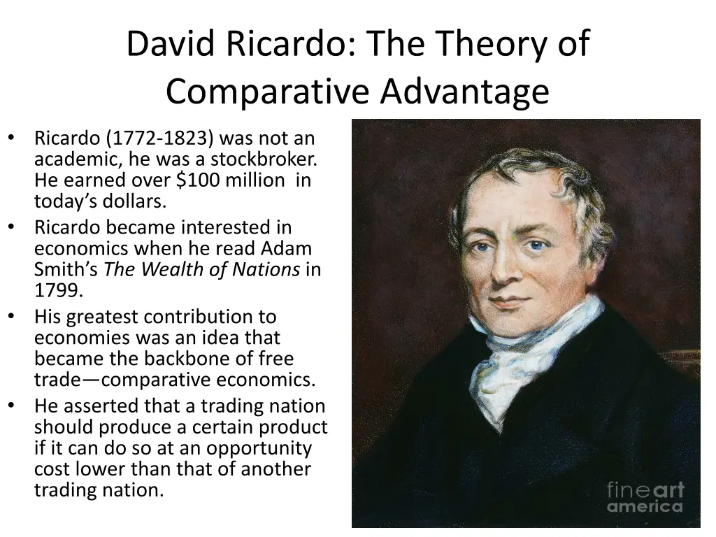 david ricardo the theory of comparative advantage