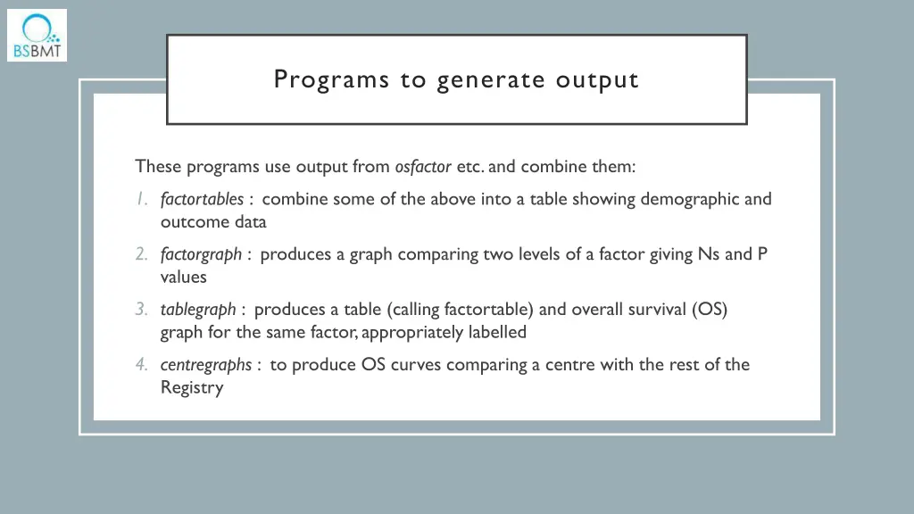 programs to generate output