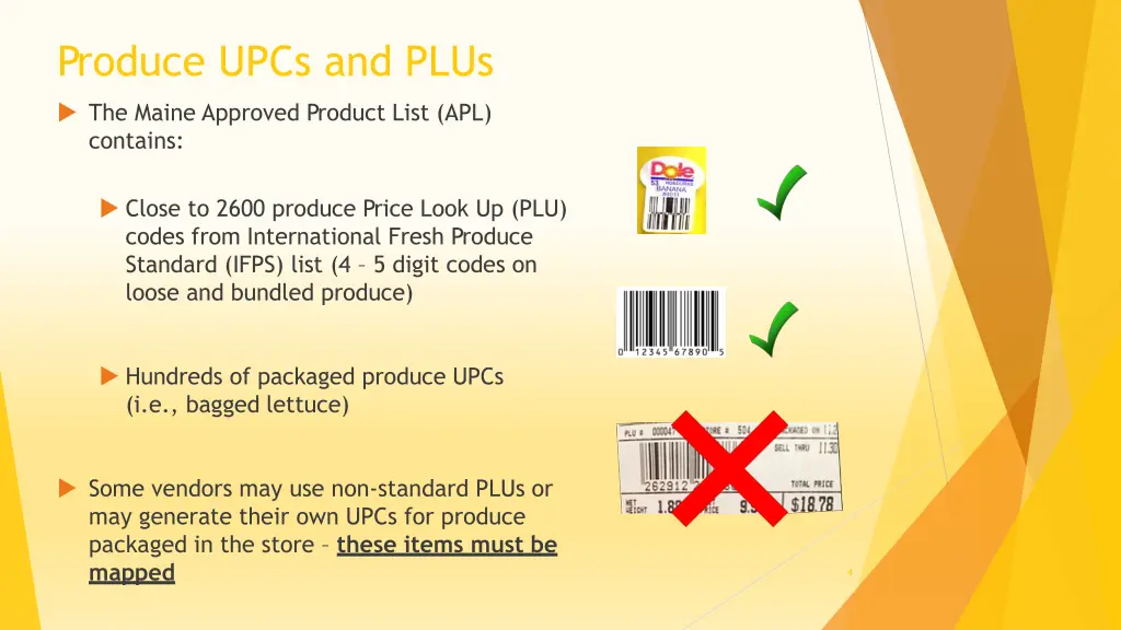 produce upcs and plus