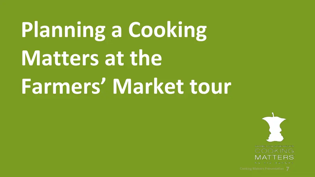 planning a cooking matters at the farmers market