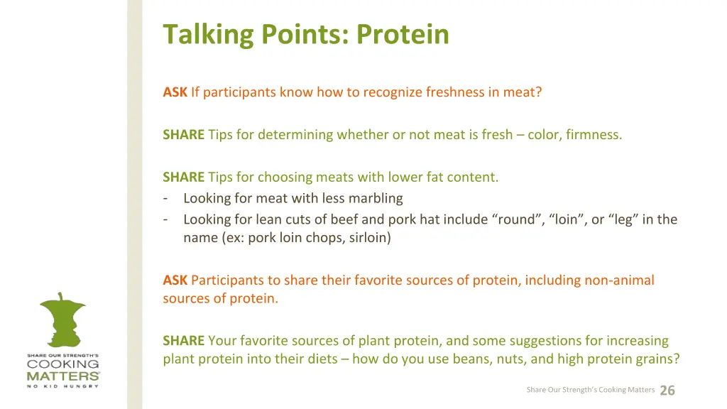 talking points protein 1