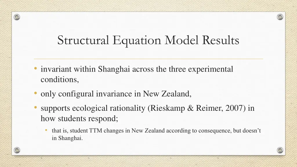 structural equation model results