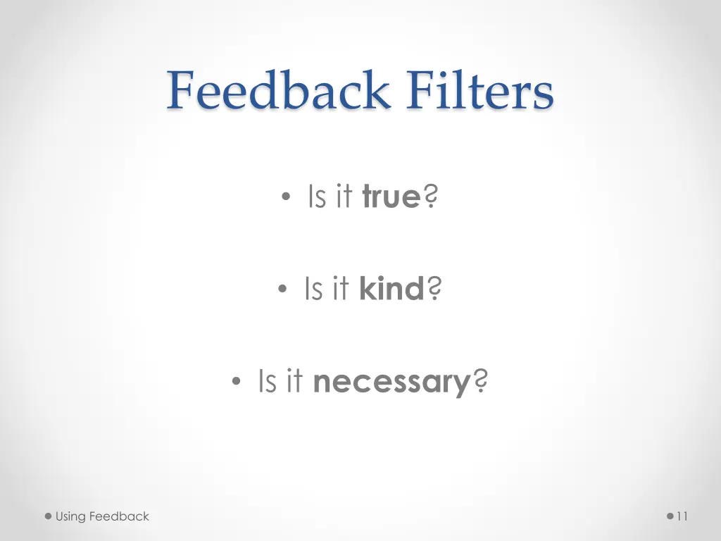 feedback filters