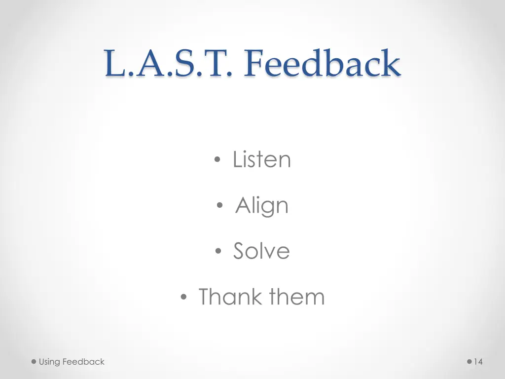 l a s t feedback