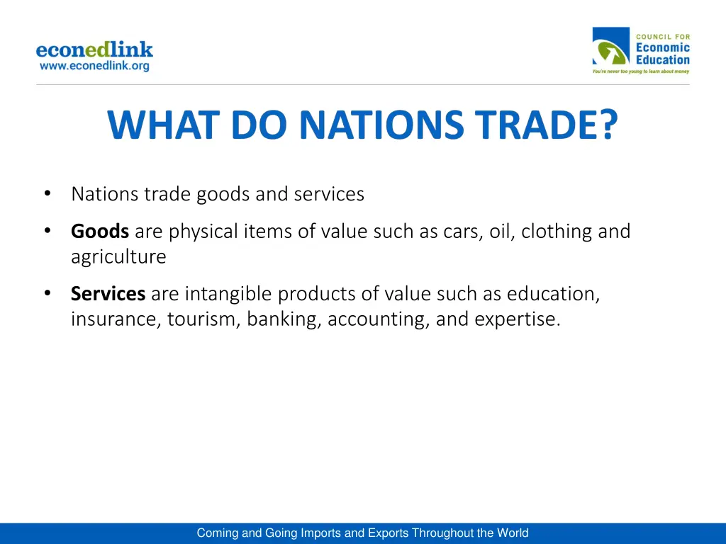 nations trade goods and services