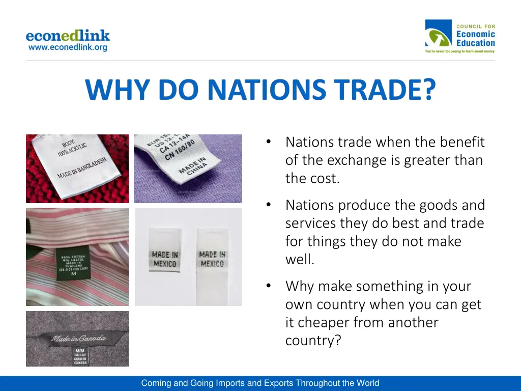 nations trade when the benefit of the exchange