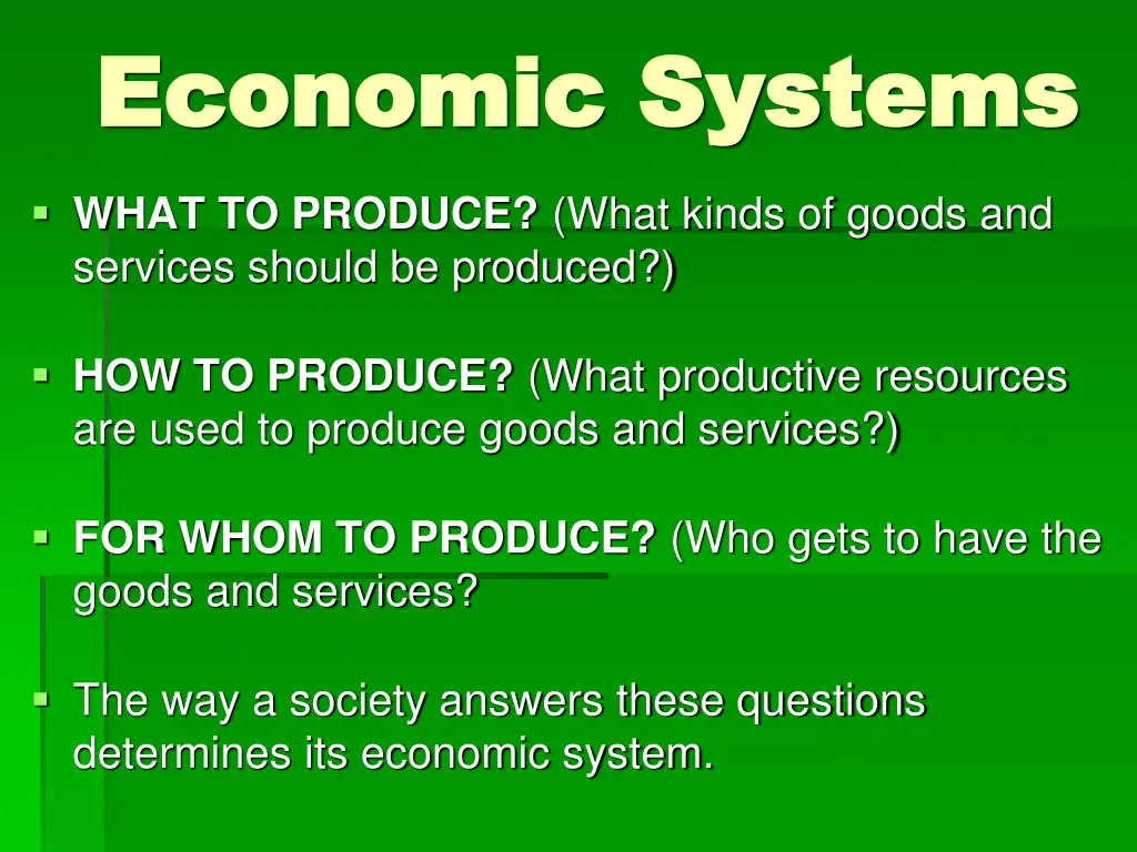 economic systems economic systems 2