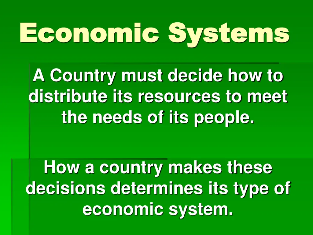 economic systems economic systems