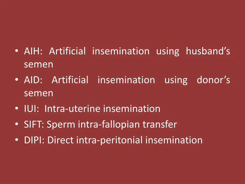 aih artificial insemination using husband s semen