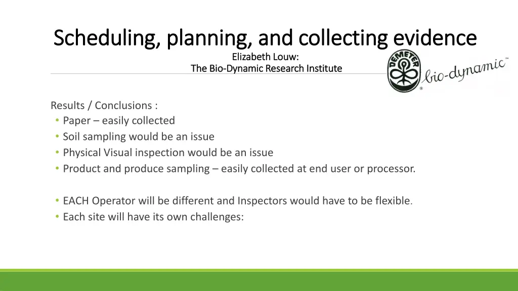 scheduling planning and collecting evidence 3