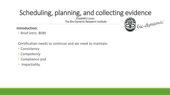 scheduling planning and collecting evidence