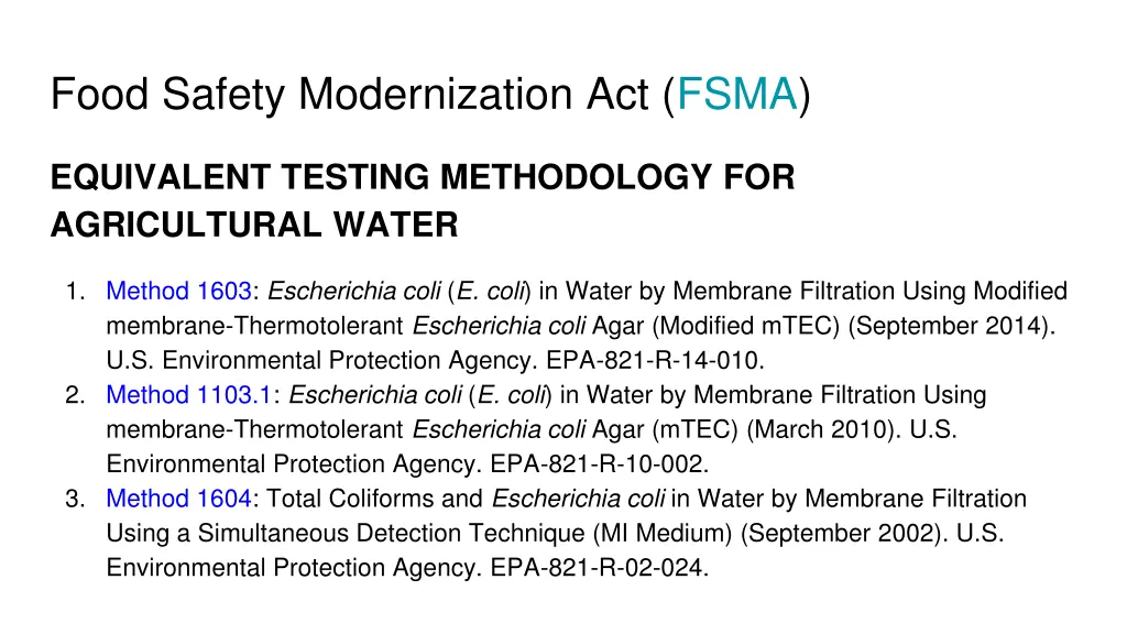 food safety modernization act fsma