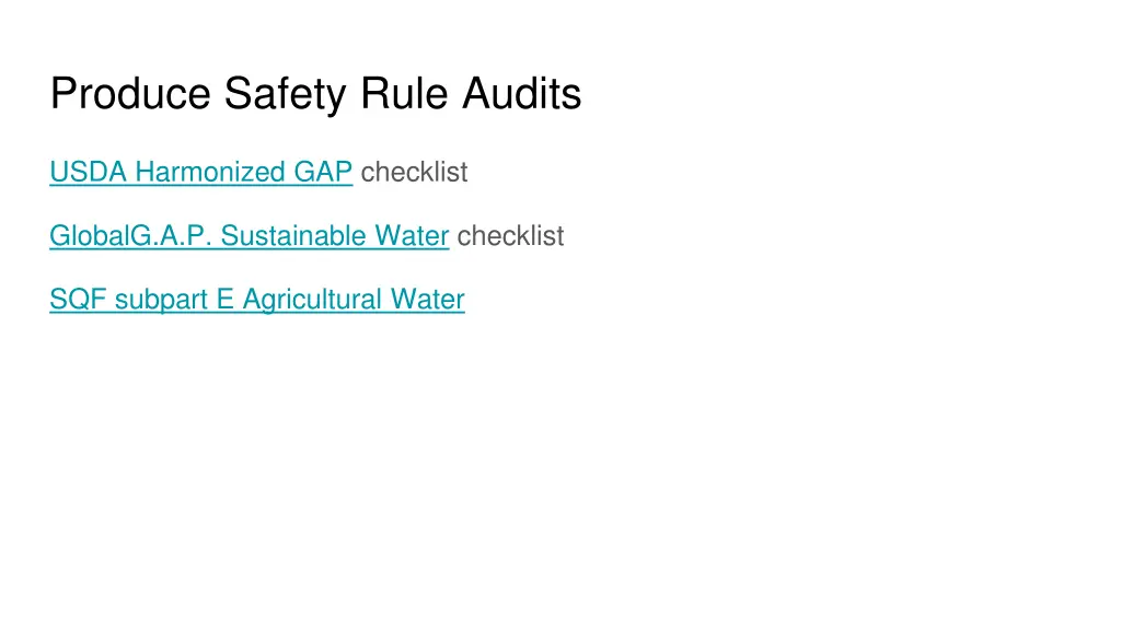 produce safety rule audits