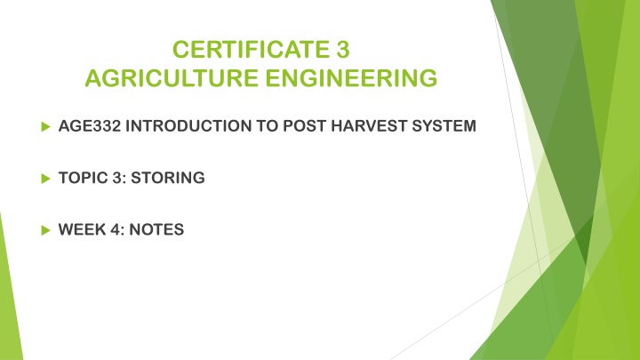 certificate 3 agriculture engineering