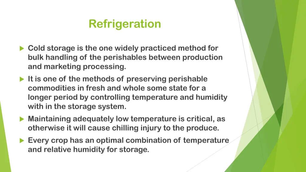 refrigeration