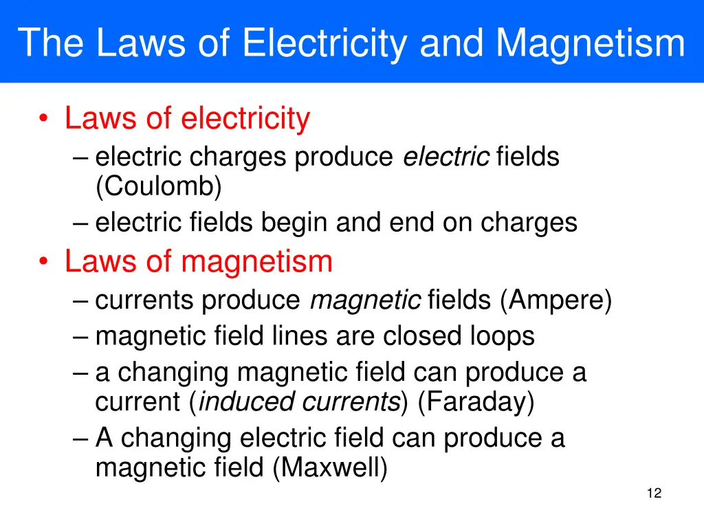 the laws of electricity and magnetism