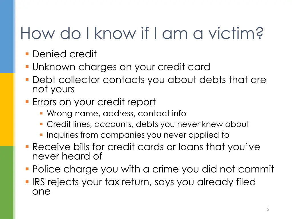 how do i know if i am a victim