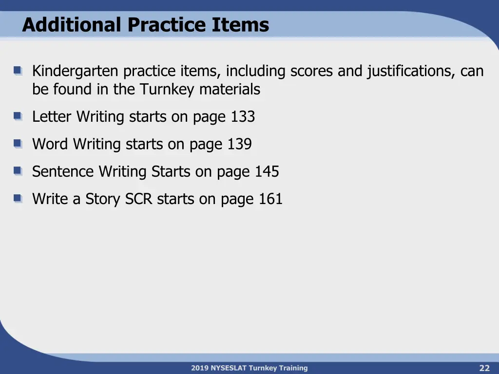 additional practice items