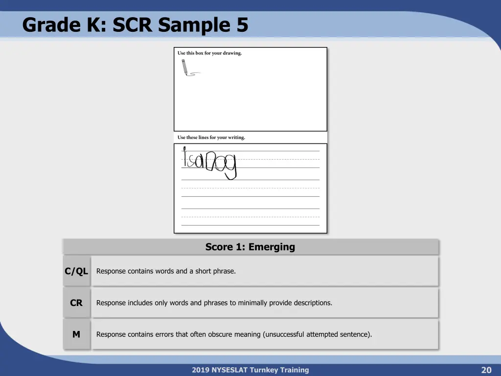 grade k scr sample 5