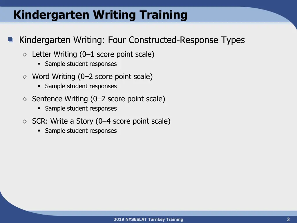 kindergarten writing training