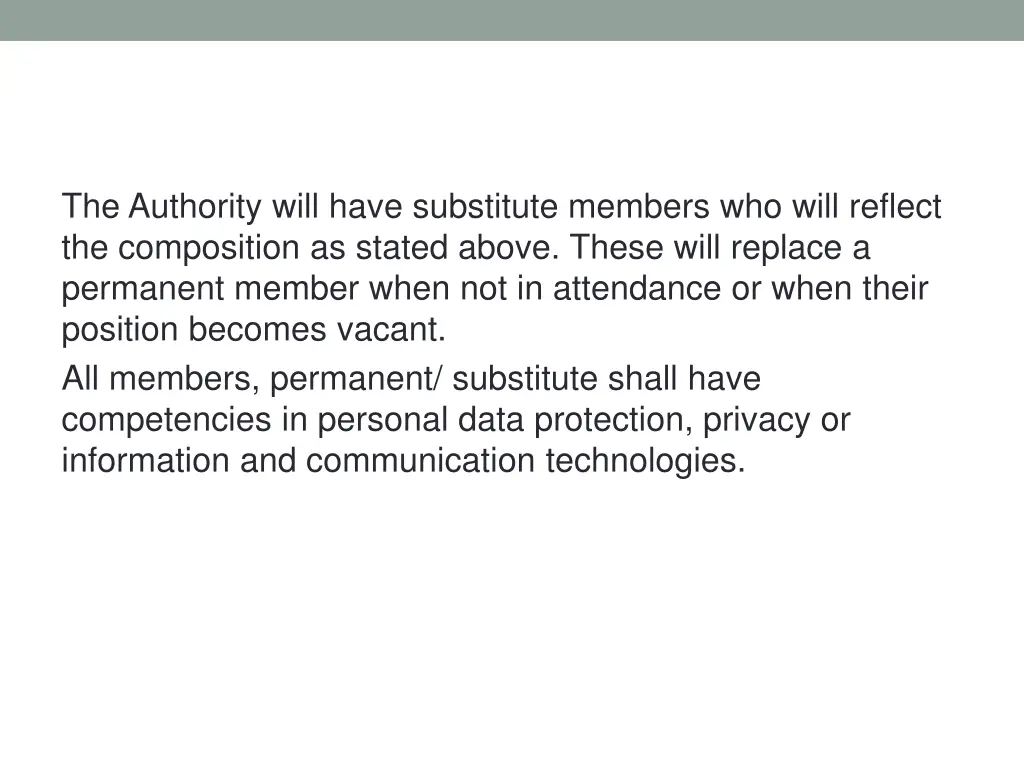 the authority will have substitute members