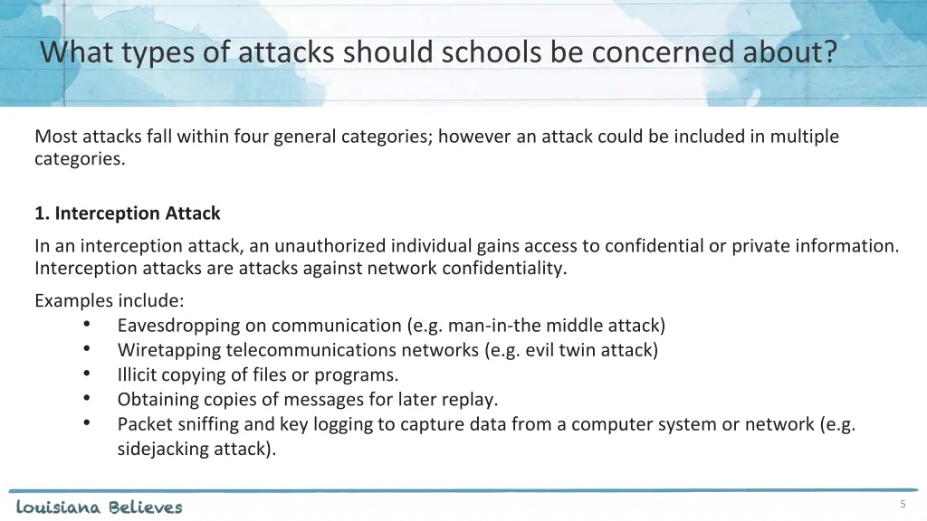 what types of attacks should schools be concerned