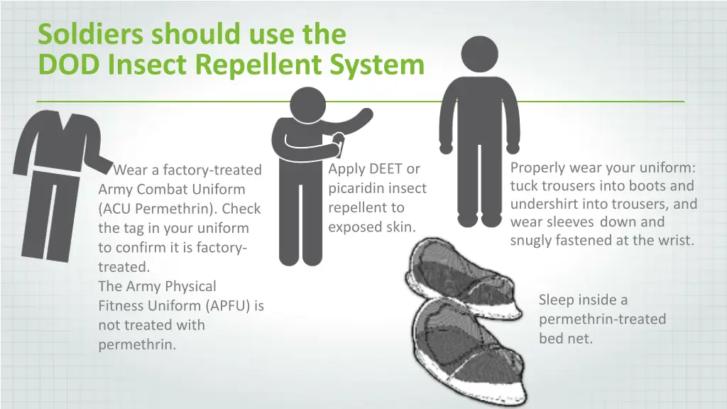 soldiers should use the dod insect repellent