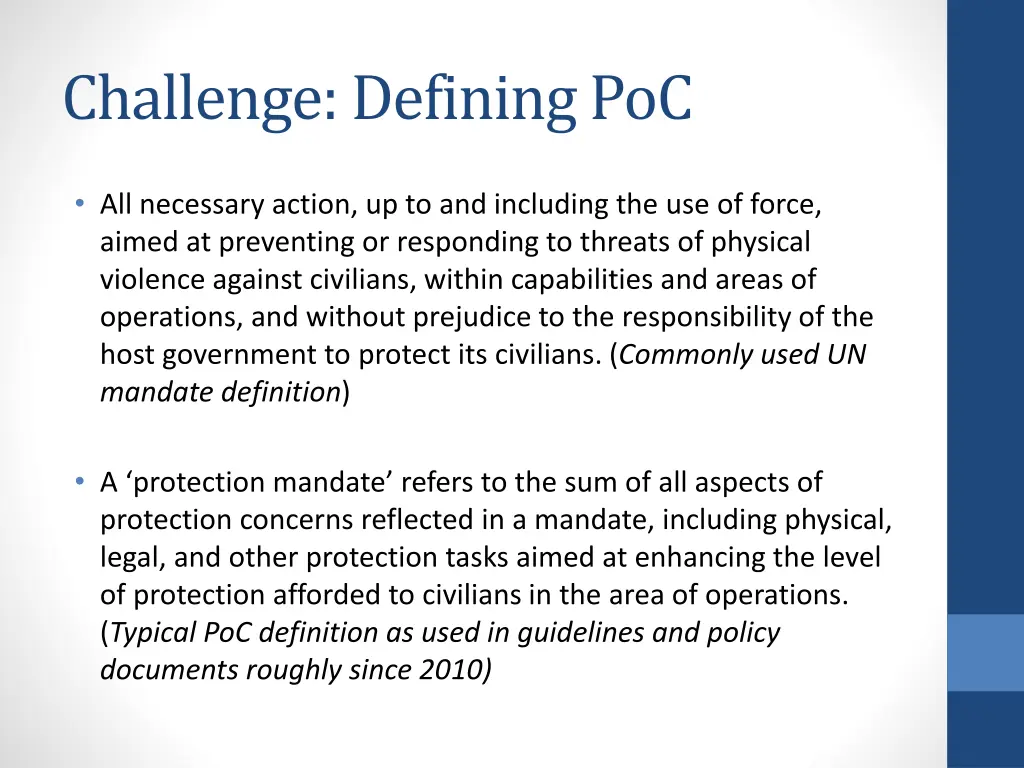 challenge defining poc