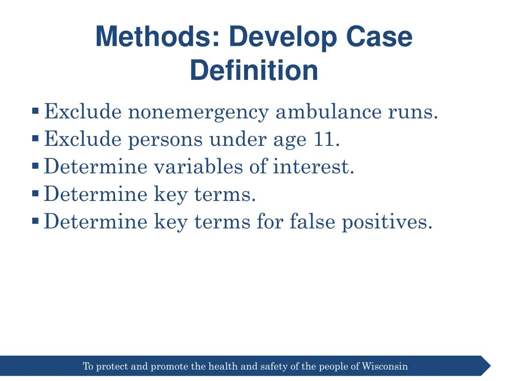 methods develop case definition