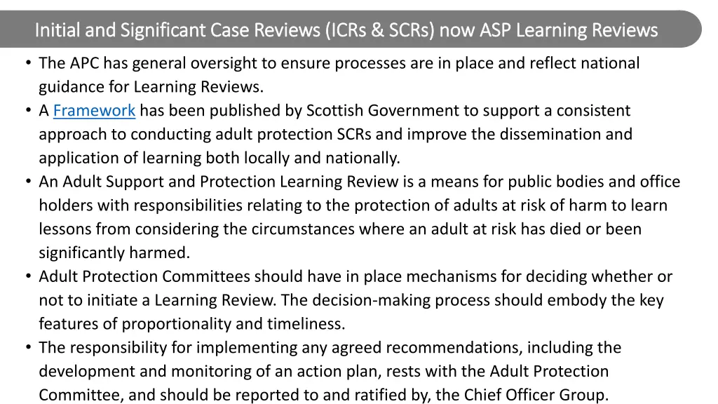 initial and significant case reviews icrs scrs