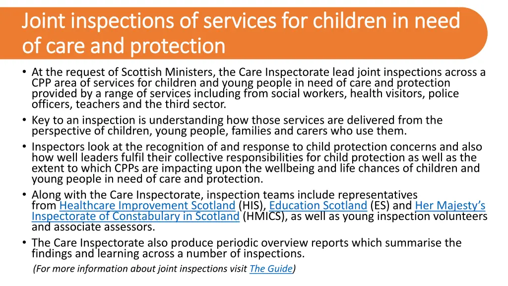 joint inspections of services for children