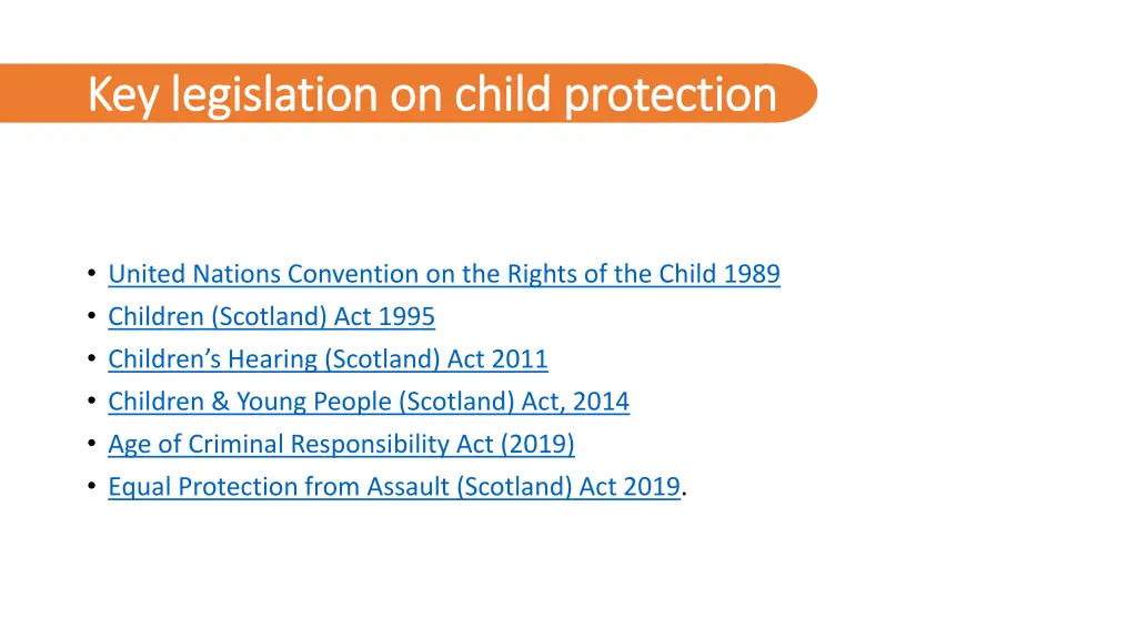 key legislation on child protection