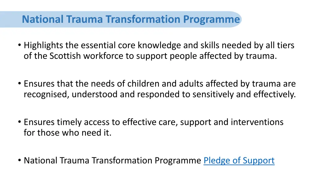 national trauma transformation programme