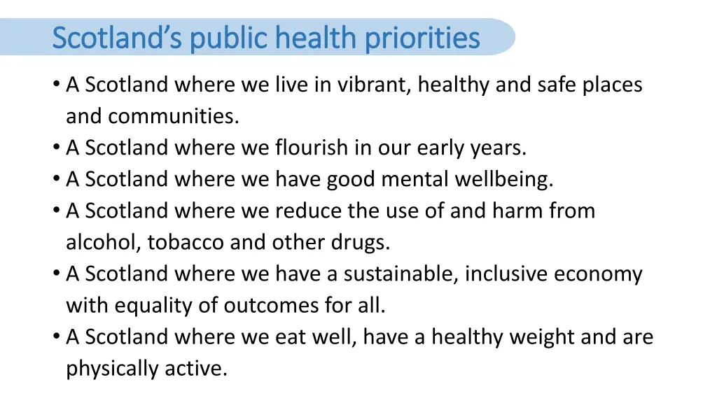 scotland s public health priorities scotland