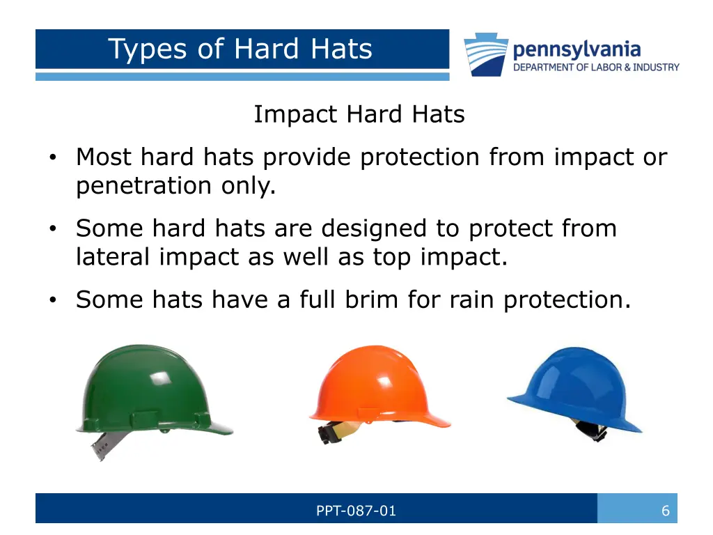 types of hard hats