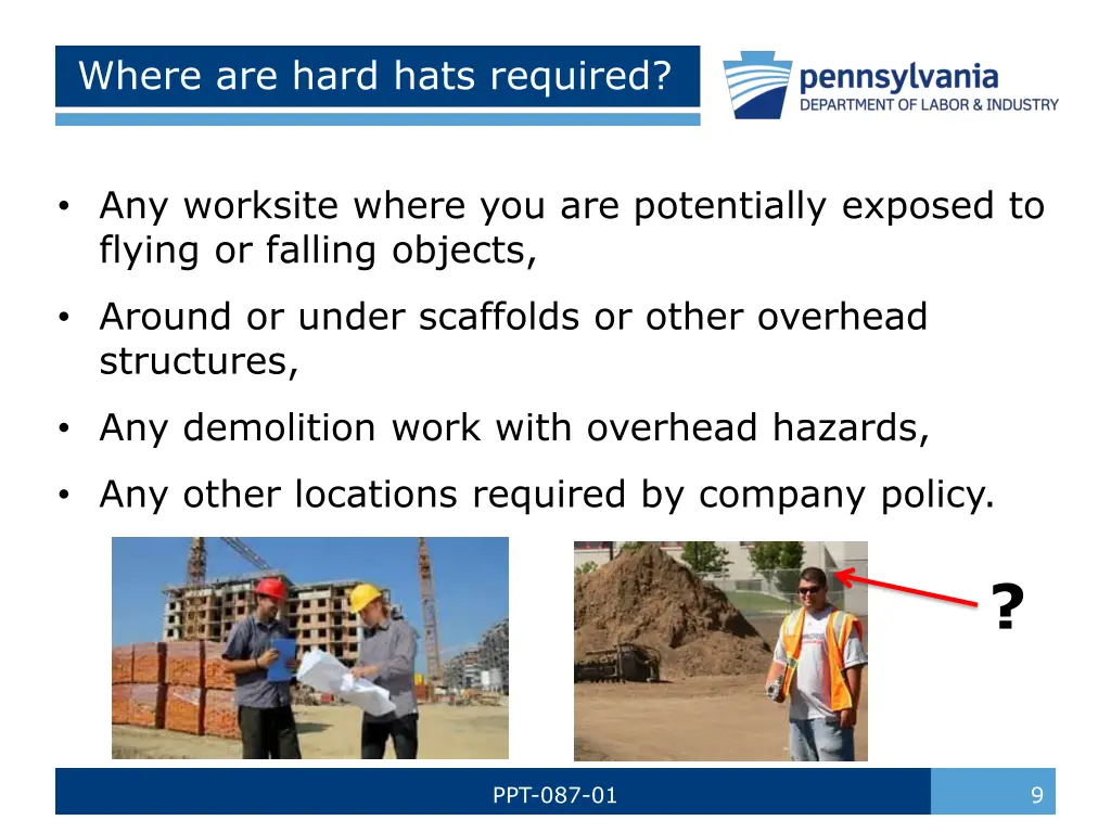 where are hard hats required