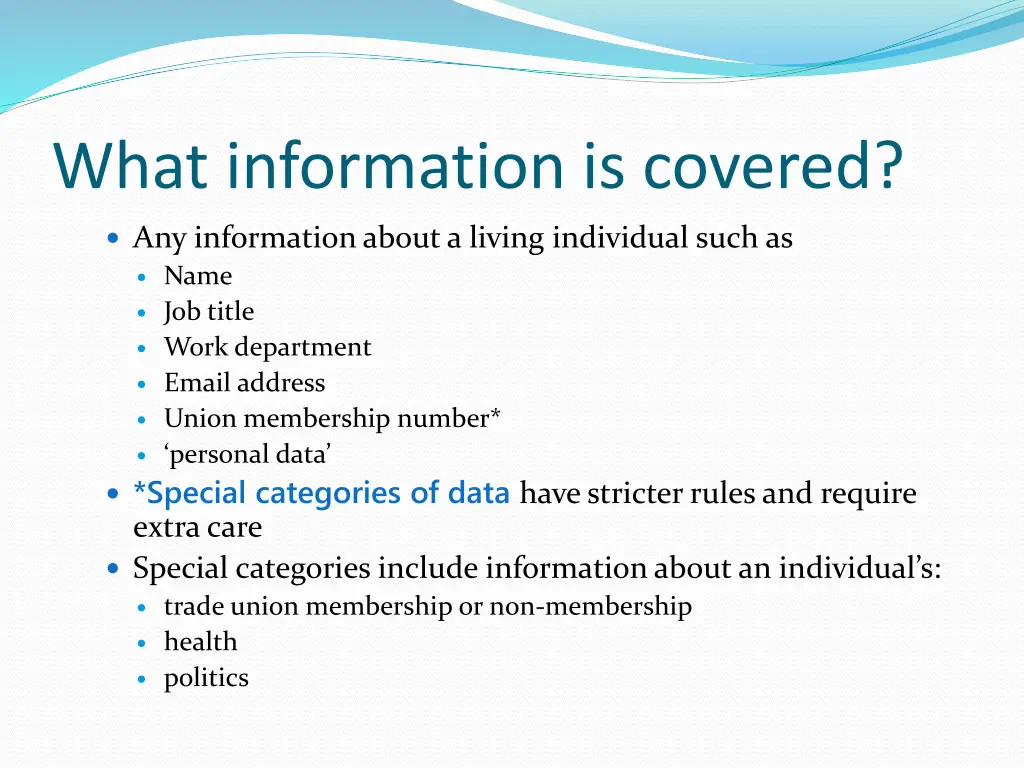 what information is covered