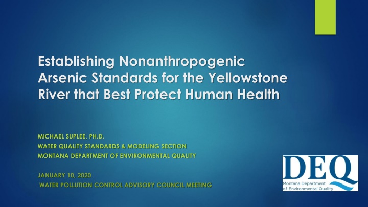 establishing nonanthropogenic arsenic standards