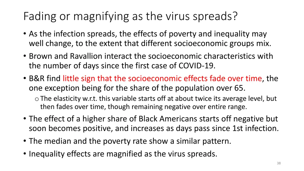 fading or magnifying as the virus spreads