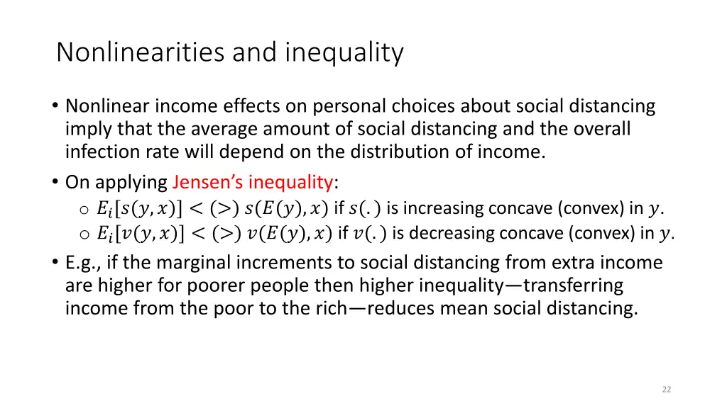 nonlinearities and inequality