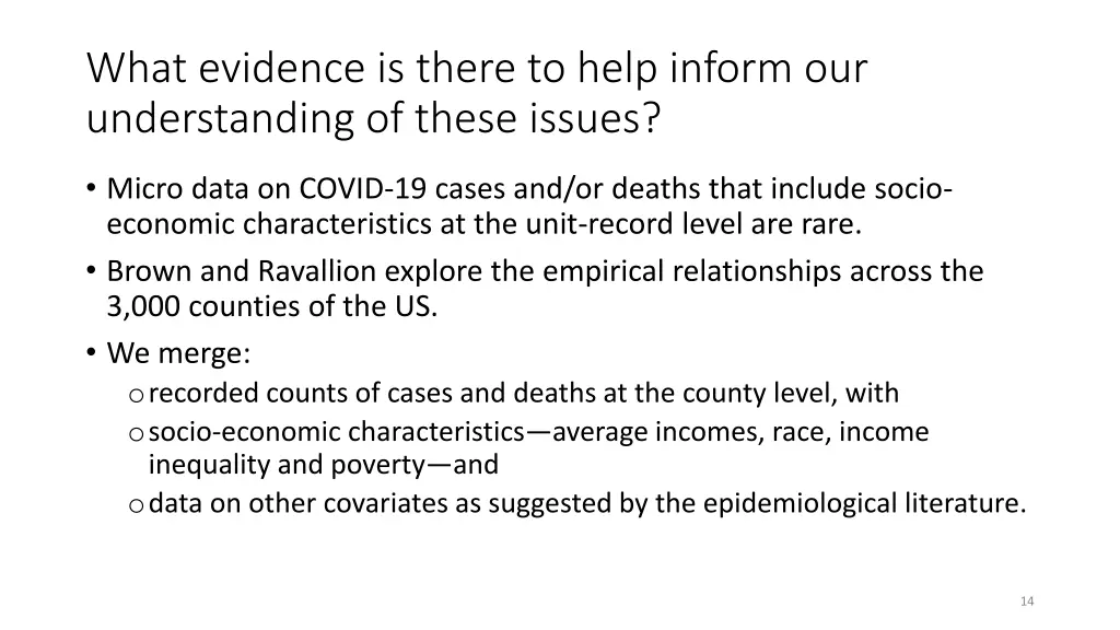 what evidence is there to help inform