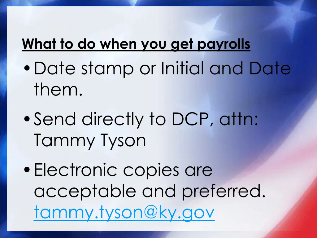 what to do when you get payrolls date stamp