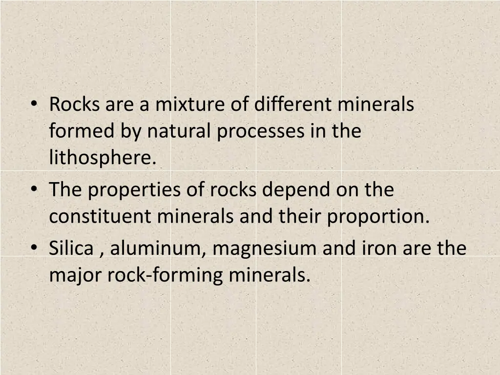 rocks are a mixture of different minerals formed