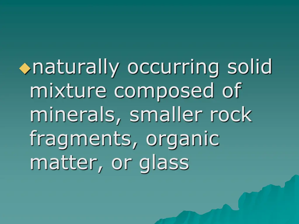 naturally occurring solid mixture composed