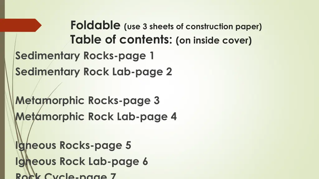 foldable use 3 sheets of construction paper table