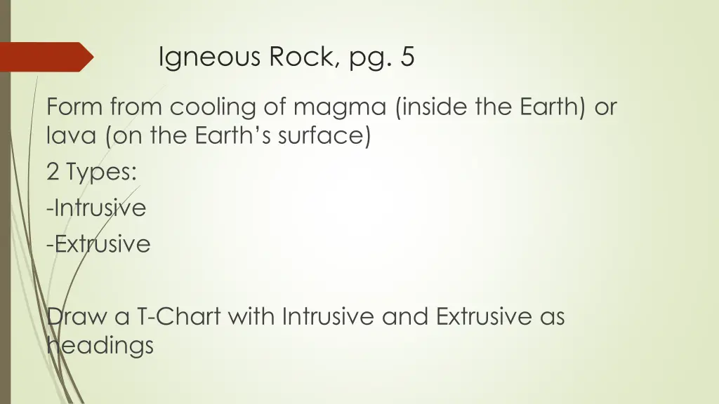 igneous rock pg 5