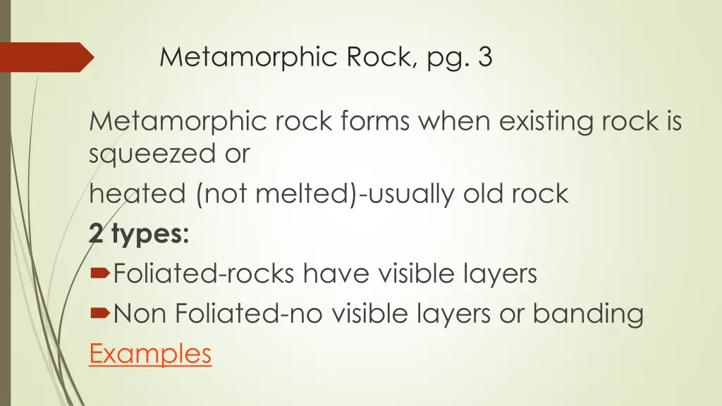 metamorphic rock pg 3