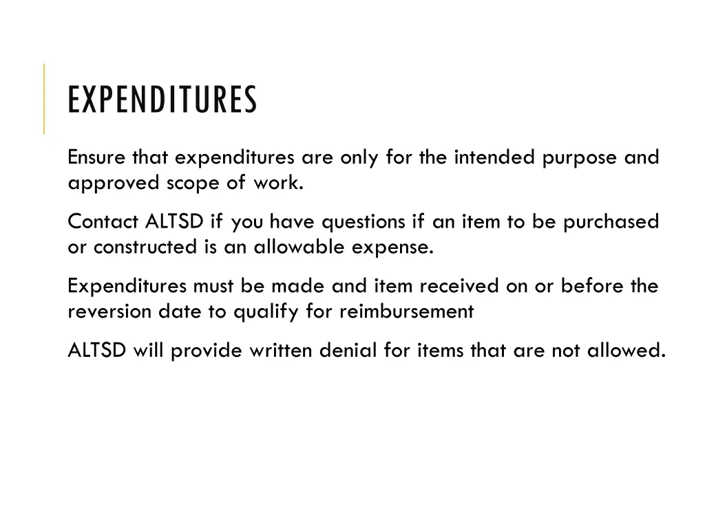 expenditures