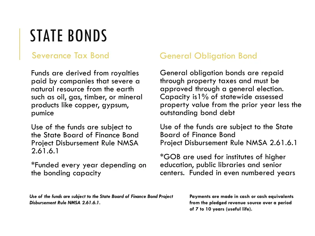 state bonds severance tax bond