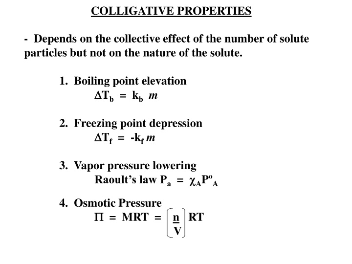 colligative properties